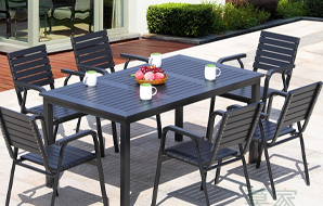 庭院花园塑木桌椅