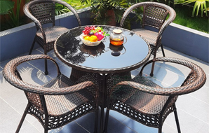 桌椅藤椅三件套，小桌椅休闲茶几